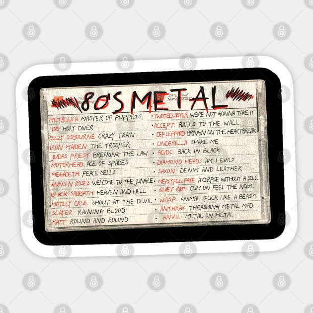 80 Heavy Metal Cassette Tape Sticker by darklordpug